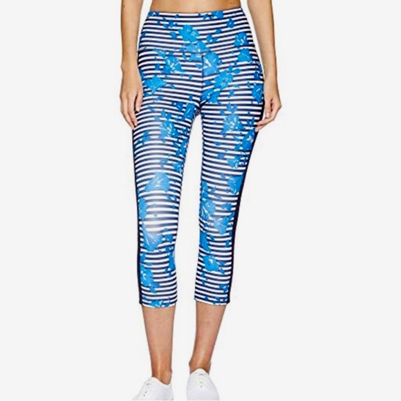 Kate Spade Blue Hibiscus Striped Legging - Picture 3 of 8